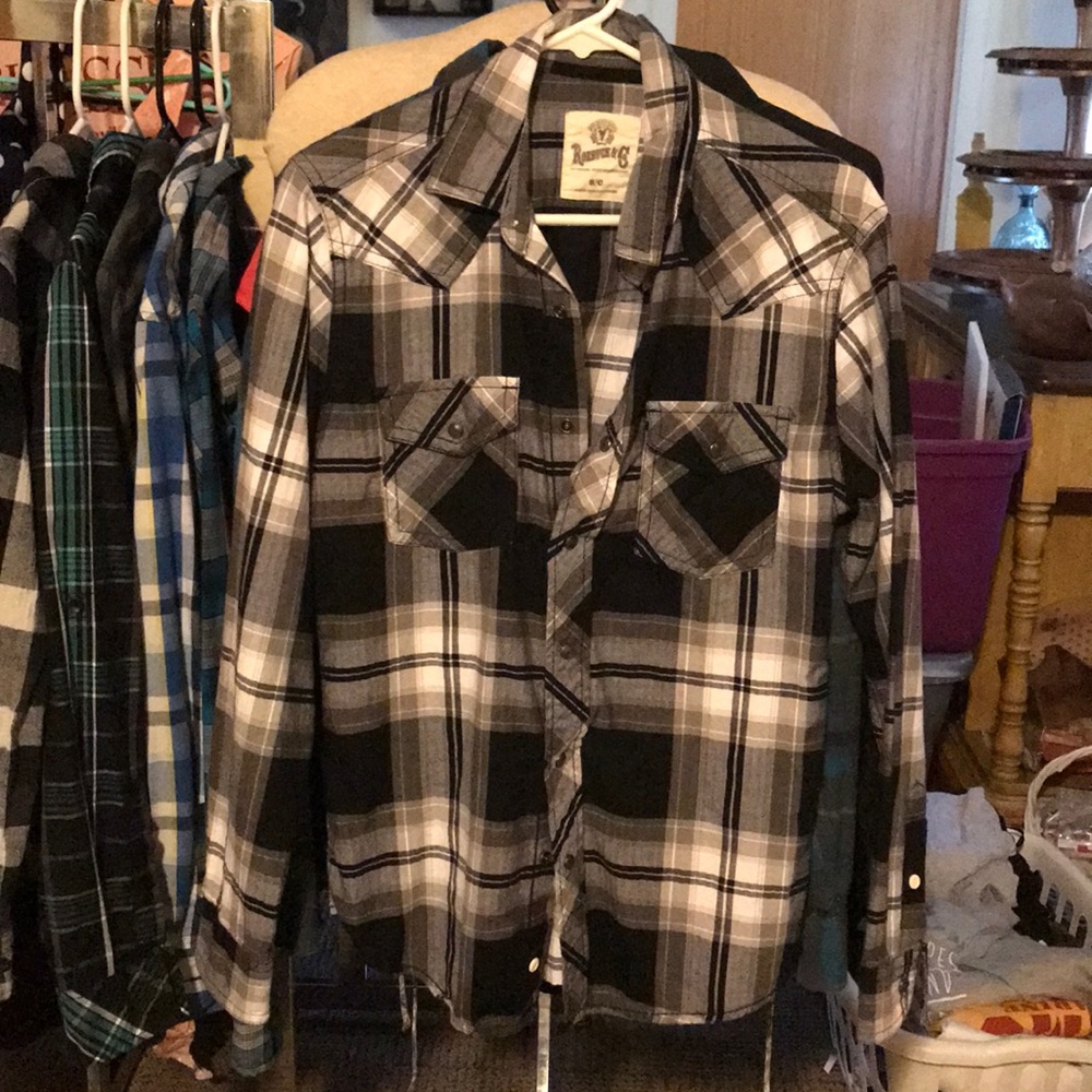 Western flannel style dress shirt